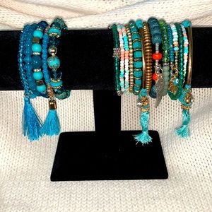 Turquoise Teal Gold Bracelets